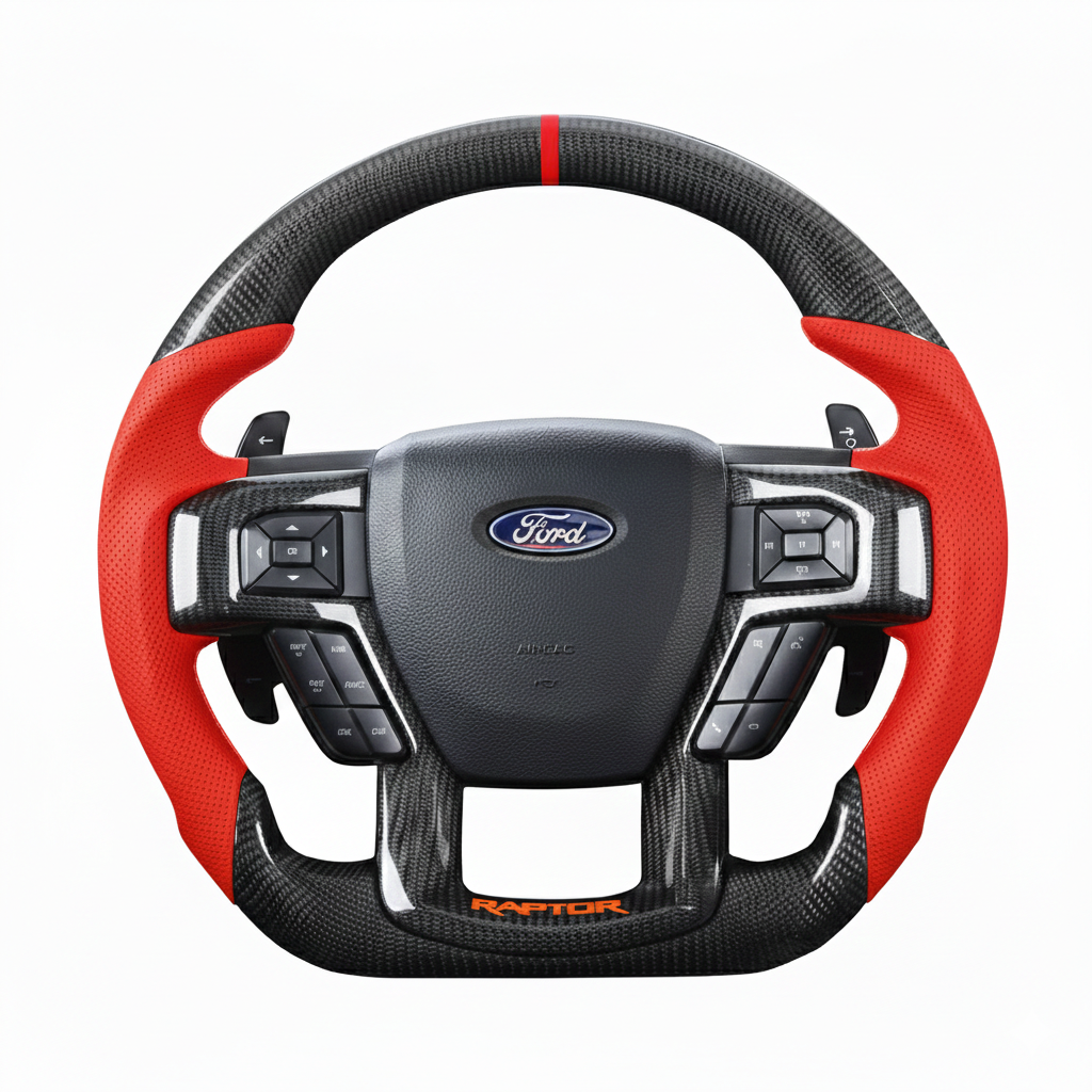 Custom Ford F-150/F-250/F-350 (2015-2020) Carbon Fiber Steering Wheel
