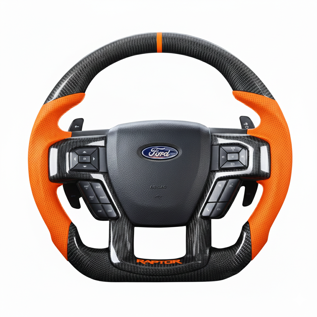 Custom Ford F-150/F-250/F-350 (2015-2020) Carbon Fiber Steering Wheel