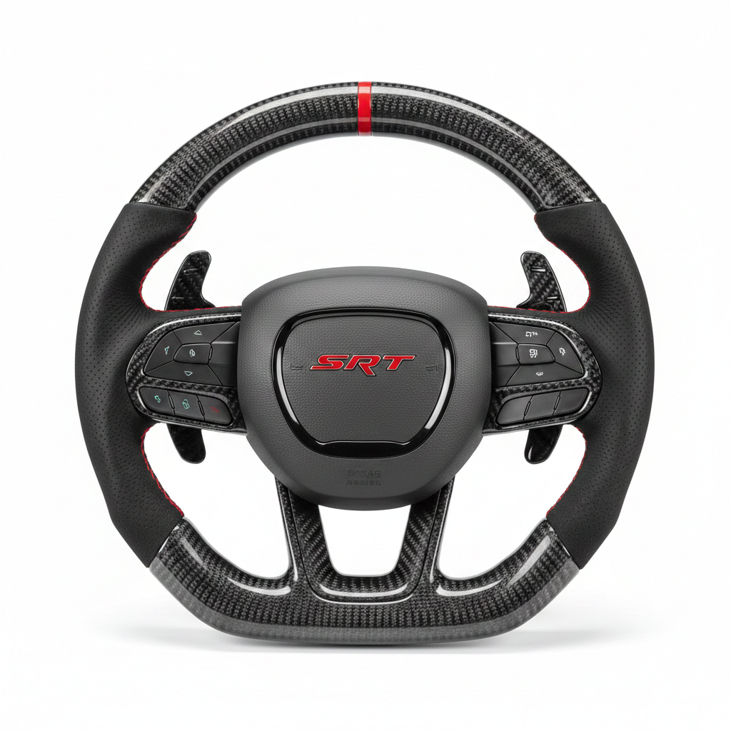 Custom Dodge Charger/Challenger (2015-2023)/ Durango/Jeep Cherokee (2014-2023) Carbon Fiber Steering Wheel