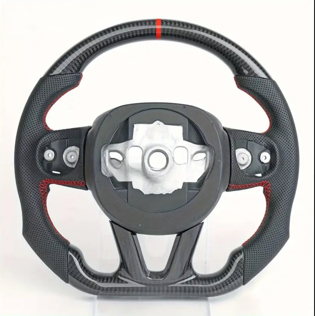Dodge Charger/Challenger (2015-2023)/ Durango/Jeep Cherokee (2014-2023) HEATED Carbon Fiber Steering Wheel