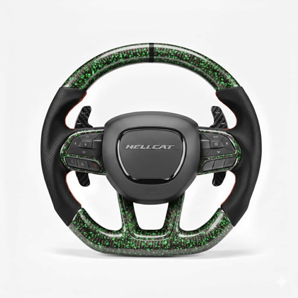 Custom Dodge Charger/Challenger (2015-2023)/ Durango/Jeep Cherokee (2014-2023) Carbon Fiber Steering Wheel