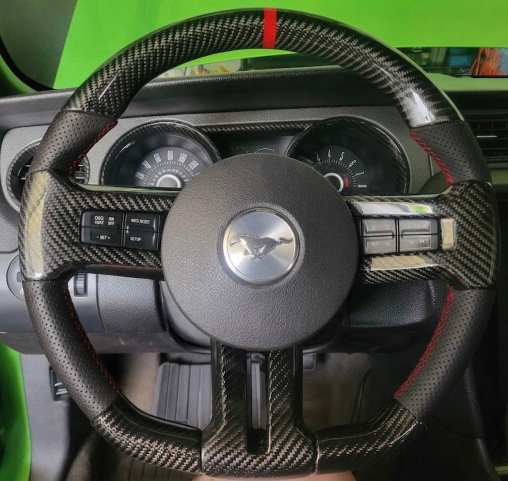 Ford Mustang (2010-2014) Carbon Fiber Steering Wheel W/Trim Piece