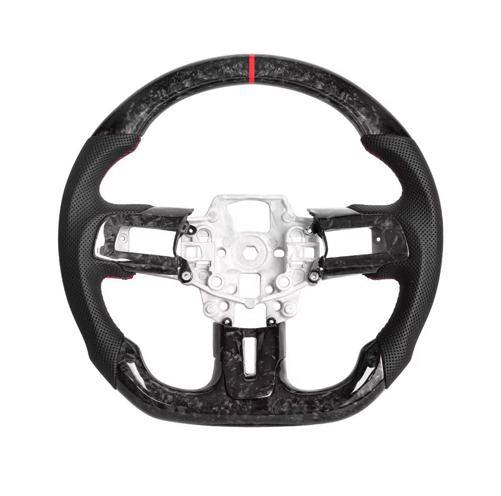 Ford Mustang (2018-2023) FORGED Carbon Fiber Steering Wheel W/Thumb Grips