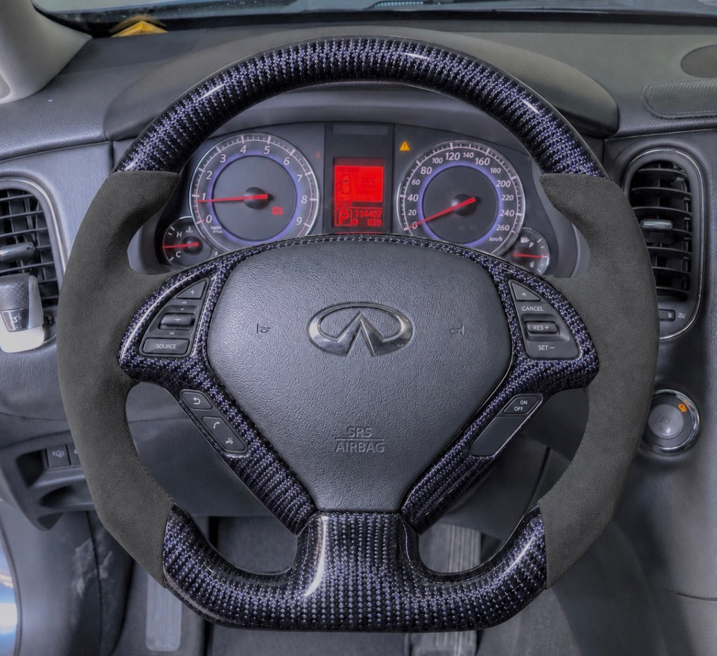INFINITI G35/G37/Q40 (2007-2015) Carbon Fiber Steering Wheel W/Alcantara And Trim Piece