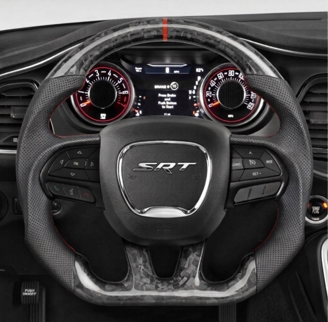Dodge Charger/Challenger (2015-2023)/ Durango/Jeep Cherokee (2014-2023) FORGED Carbon Fiber Steering Wheel