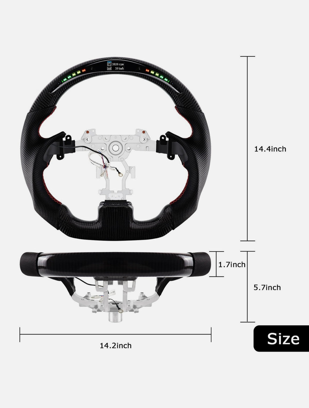INFINITI G35/G37/Q40 (2007-2015) LED Carbon Fiber Steering Wheel