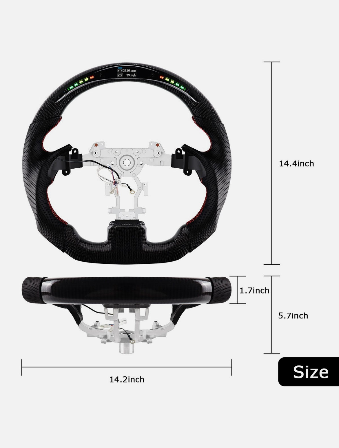 INFINITI G35/G37/Q40 (2007-2015) LED Carbon Fiber Steering Wheel
