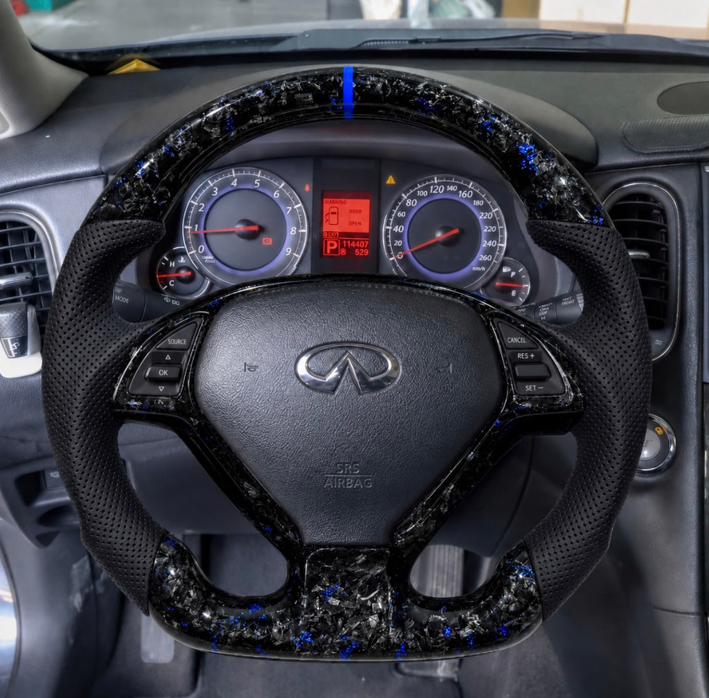 INFINITI G35/G37/Q40 (2007-2015) FORGED Carbon Fiber Steering Wheel W/Trim Piece