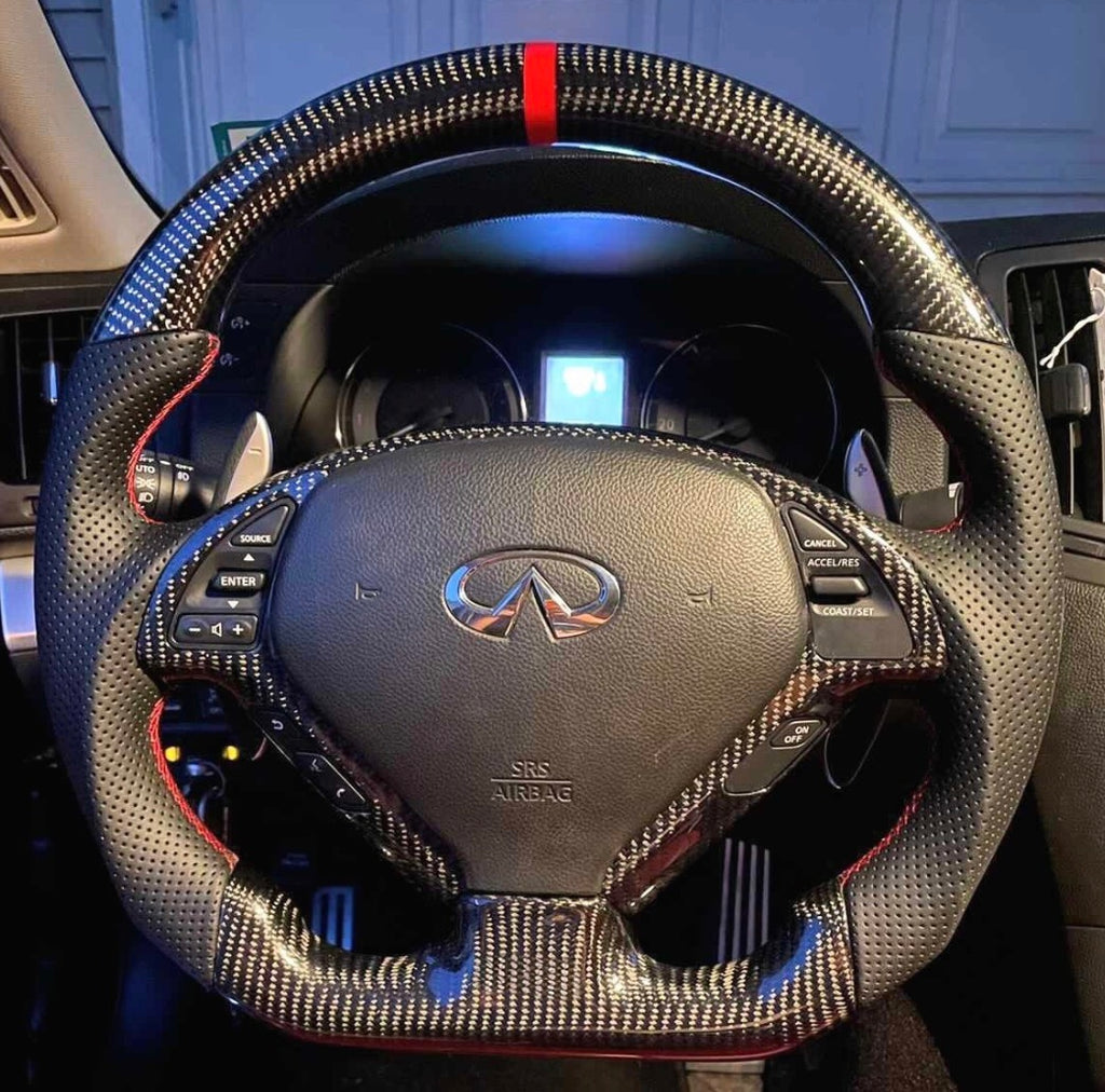 INFINITI G35/G37/Q40 (2007-2015) Carbon Fiber Steering Wheel W/Trim Piece