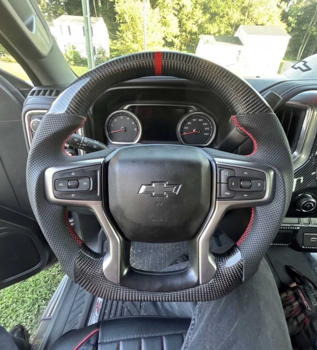 Chevy Silverado (2019-2026) 1500/2500/3500 Carbon Fiber Steering Wheel