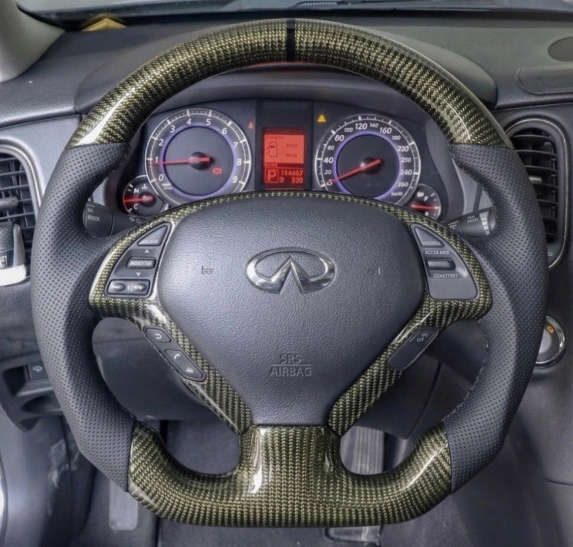 INFINITI G35/G37/Q40 (2007-2015) Carbon Fiber Steering Wheel W/Trim Piece