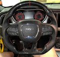 Dodge Charger/Challenger (2015-2023)/ Durango/Jeep Cherokee (2014-2023) HEATED Carbon Fiber Steering Wheel W/Trim Piece