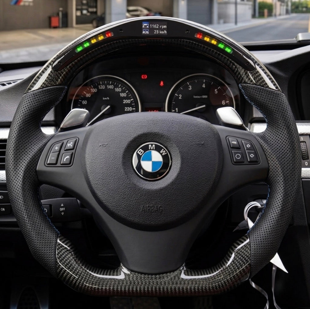 BMW E9X LED Carbon Fiber Steering Wheel
