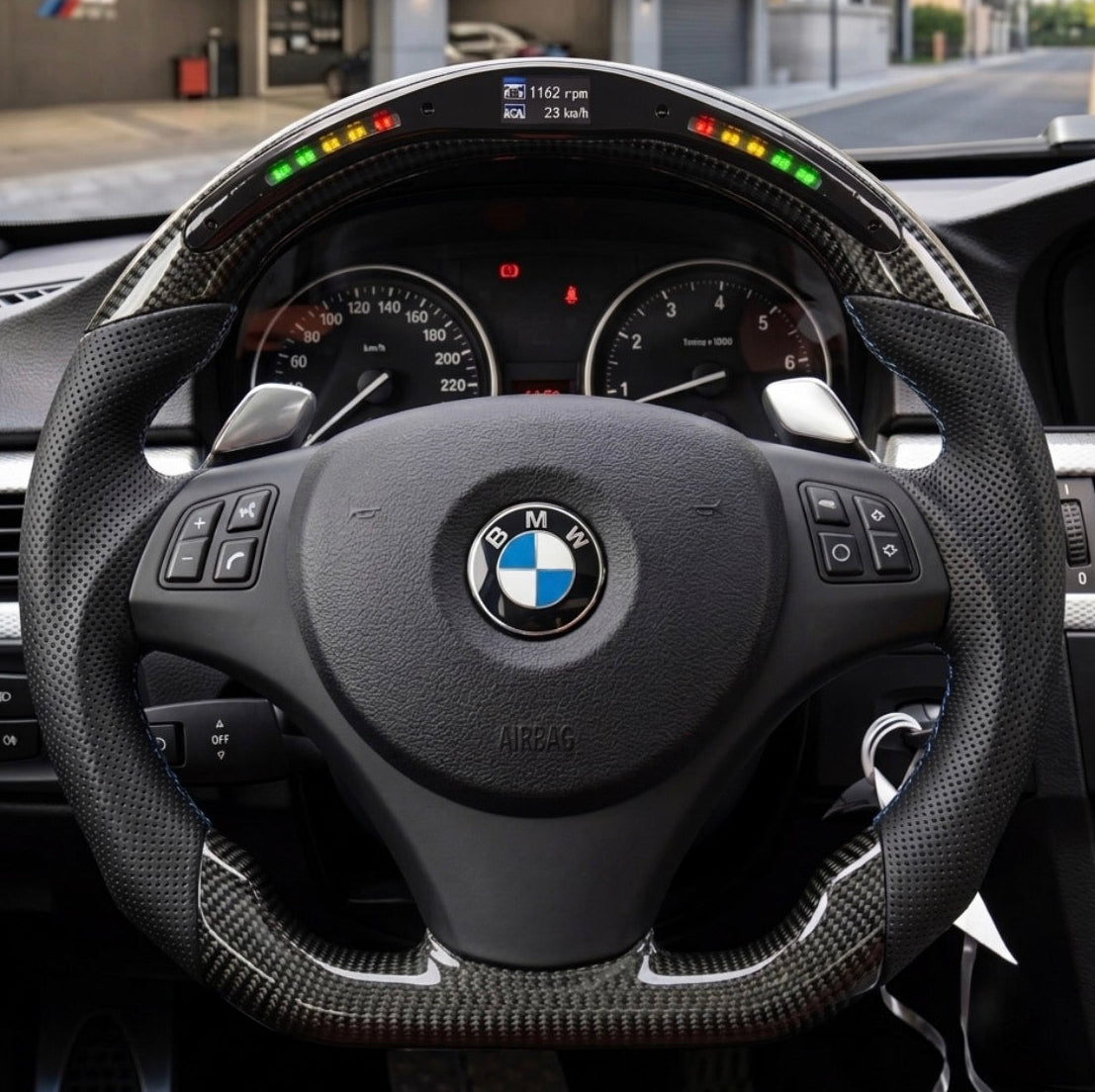 BMW E9X LED Carbon Fiber Steering Wheel