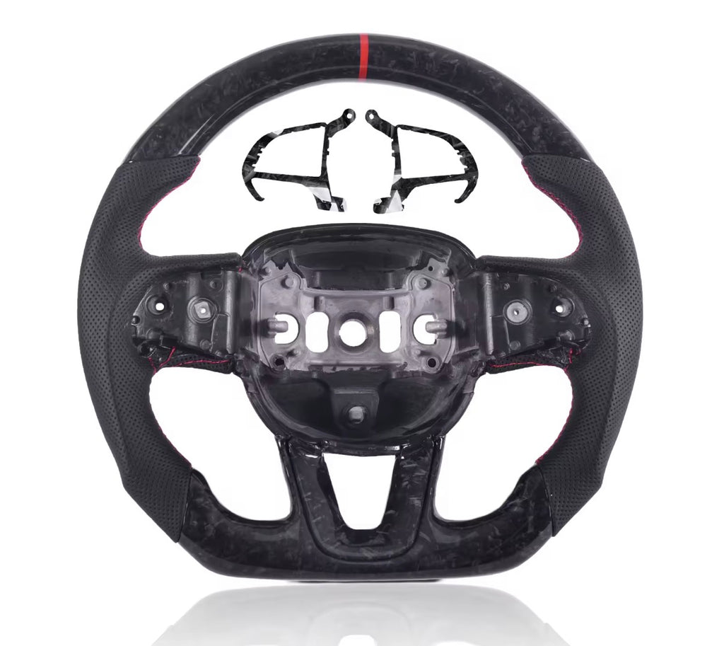 Dodge Charger/Challenger (2015-2023)/ Durango/Jeep Cherokee (2014-2023) FORGED Carbon Fiber Steering Wheel W/Trim Piece