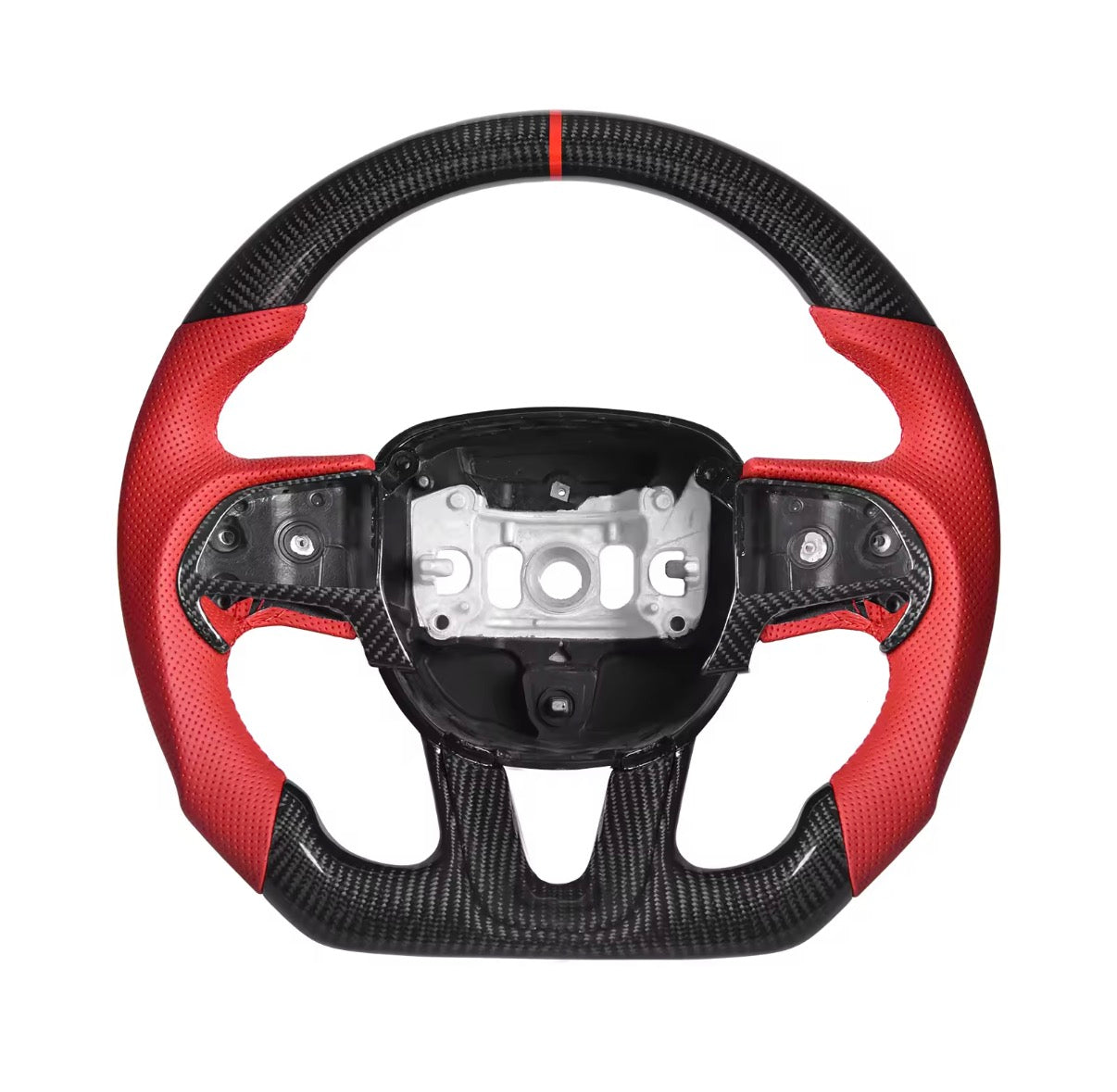 Dodge Charger/Challenger (2015-2023)/ Durango/Jeep Cherokee (2014-2023) Carbon Fiber Steering Wheel W/Trim Piece