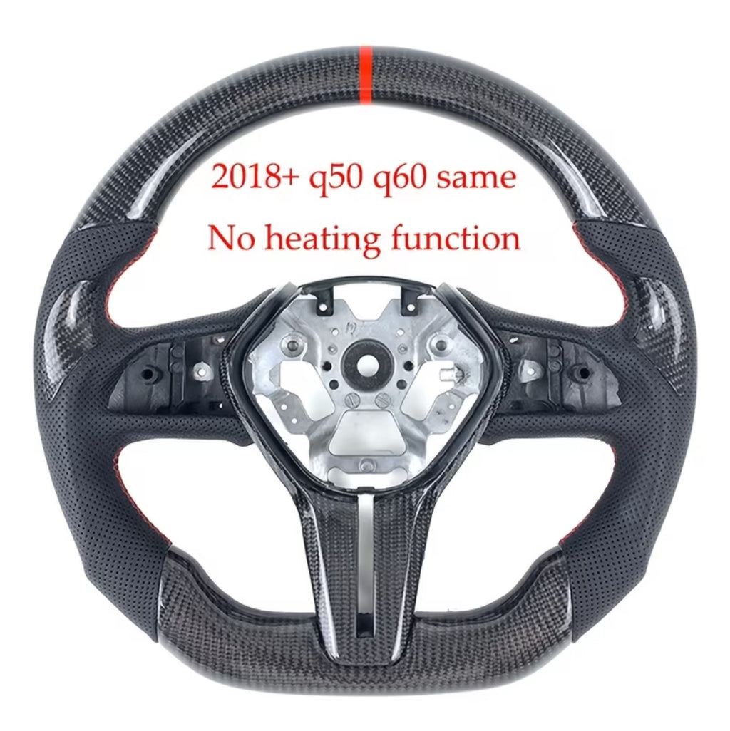INFINITI Q50/Q60 (2018-2024) Carbon Fiber Steering Wheel W/Thumb Grips And Trim Piece