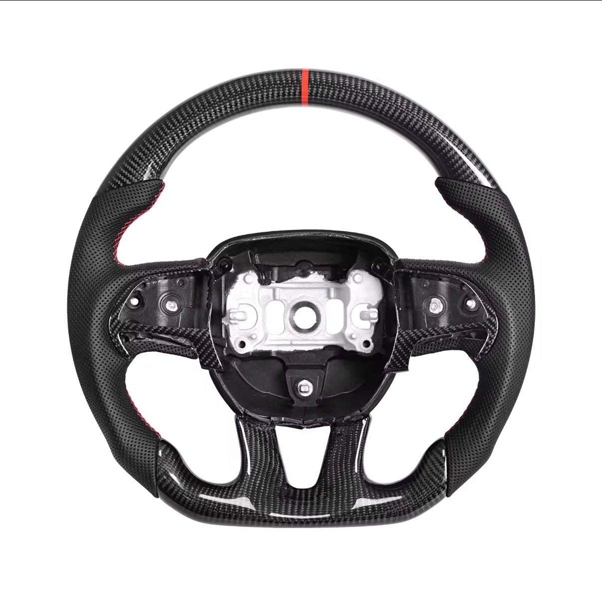 Dodge Charger/Challenger (2015-2023)/ Durango/Jeep Cherokee (2014-2023) Carbon Fiber Steering Wheel W/Trim Piece