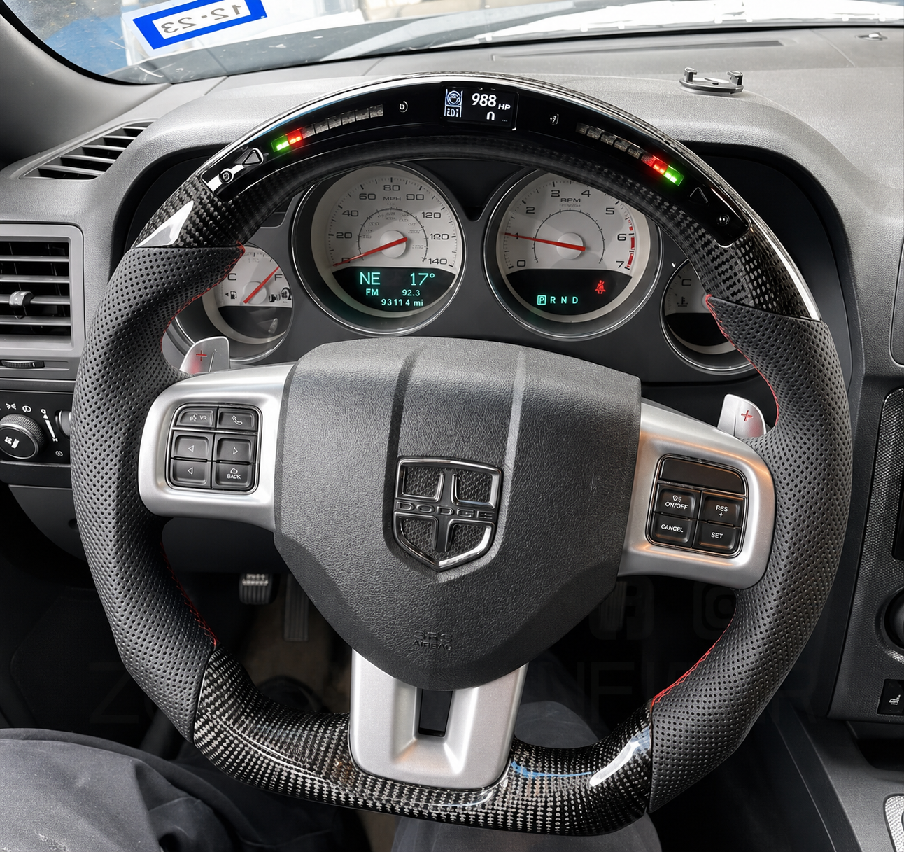 Dodge Charger/Challanger/Durango/Cherokee LED (2011-2014) Carbon Fiber Steering Wheel