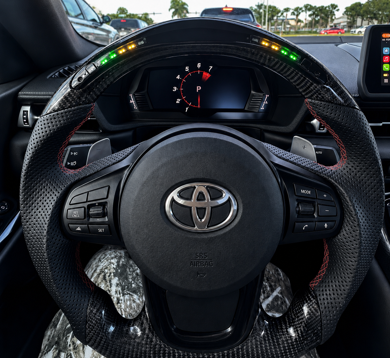 Toyota Supra (2019-2026) LED Carbon Fiber Steering Wheel