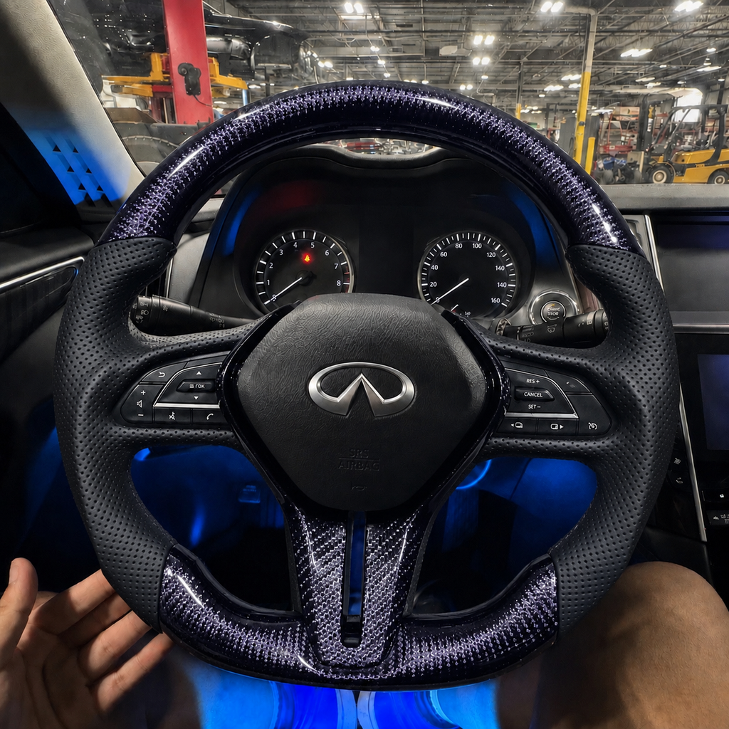 INFINITI Q50/Q60 (2018-2024) Carbon Fiber Steering Wheel W/Trim Piece