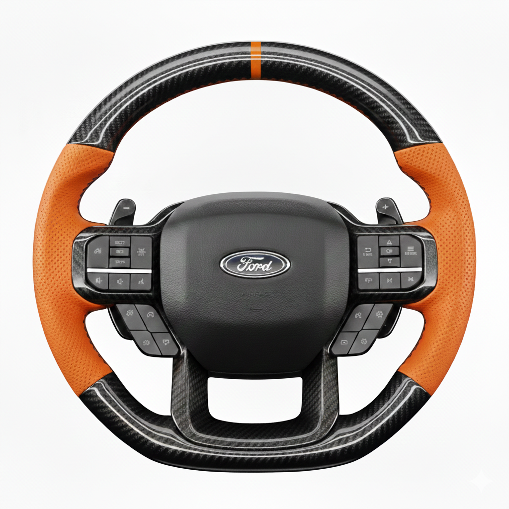Custom Ford F-150/F-250/F-350 (2021-2026) Carbon Fiber Steering Wheel