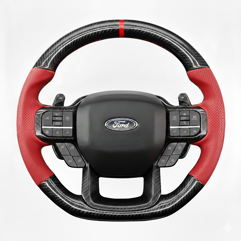 Custom Ford F-150/F-250/F-350 (2021-2026) Carbon Fiber Steering Wheel